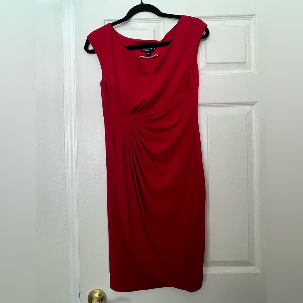 Connected Apparel Red Midi Dress